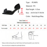 Ciing Blue Bowtie Thin Heeled Pumps Women  Autumn PU Leather Slip on High Heels Shoes Woman Pointed Toe Party Shoes Mujer