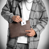 Ciing new Fashion Leather Men's Clutch Bag Handbag Brand PU Leather Bag Classic Black Large Capacity Envelope Bag
