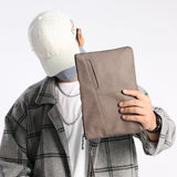 Ciing new Fashion Leather Men's Clutch Bag Handbag Brand PU Leather Bag Classic Black Large Capacity Envelope Bag