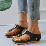 Ciing Women New Summer Sandals Open Toe Beach Shoes Flip Flops Wedges Comfortable Slippers Cute Sandals Plu Size 35~43 Chaussure Femme