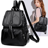 Ciing Fashion Leisure Women's Simple Backpack Travel Soft PU Leather Handbag Shoulder Bags for Women Girls