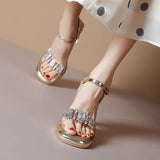 Ciing Chunky Platform High Heels Sandals Women Summer Gold Silver Party Sandals Woman Ankle Straps