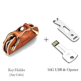 Ciing Brand New Genuine Leather Smart Key Wallet DIY Keychain EDC Pocket Car Key Holder Key Organizer Holder