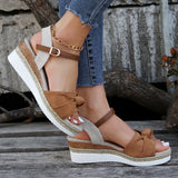 Ciing Summer Mix Color Platform Sandals Women Comfort Med Heels Espadrille Shoes Woman Ankle Buckle Wedges Sandalias De Mujer