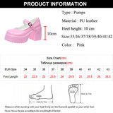 Ciing Pink Chunky Platform High Heels Pumps Women Autumn Ankle Straps Mary Jane Lolita Shoes Woman Plus Size 42 Cute Party Shoes