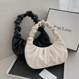 Ciing 2024 Fashion Pleated Handlebags For Women Pu Cloud Bags Leisure Armpit Bag Shopping Shoulder Bags Dumpling Handbag Female