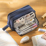 Nukty 4 Partitions Large Pencil Case Pen Bag School Student Pencil Cases Cosmetic Bag Stationery Organizer Office Supply