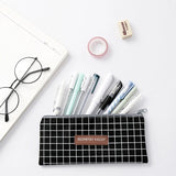 Ciing Geometry Grid Dot Student Pencil Case School Pen Case for Girls Boys Stationery Storage Organizer Bag Simple Canvas Pencil Bag