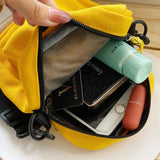 Ciing Little Daisy Women's Crossbody Bag New Korean Canvas Mini Shoulder Bag Simple and Versatile Small Phone Bag