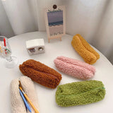 Ciing 1Pcs Lambswool Pencil Case Pen Pouch Plush Kawaii Zipper Bags Cosmetic Make Up Organizer Pouch School Office Stationery Supplies