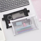 Ciing Transparent Mesh Pencil Case Storage Student Simple Pencil Bag Large Capacity Pouches Stationery Organizer Pencilcase Holder