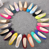 Ciing Plus Size 35-43 Women Flats Slip on Flat Shoes Candy Color Woman Boat Shoes Black Loafers Faux Suede Ladies Ballet Flats