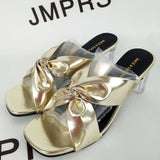 Ciing  Jmprs Womens Cross Strap High Heels Slippers Summer Luxury Golden Square Toe Sandals Women Designer Clear Heel Slides Woman
