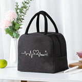 Ciing Insulated Lunch Bag  Zipper Cooler Tote Thermal Bag Lunch Box  Canvas Food Picnic Lunch Bags for Work Handbag Food Pattern