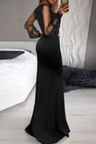 Ciing -Casual Elegant Patchwork Sequined V Neck Irregular Dress Dresses