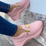 Ciing Valentine's Day Women Shoes Solid Color Women Sneakers Sport Sneakers Woman Thick Bottom Slip on Zipper Running Shoes Female Spring