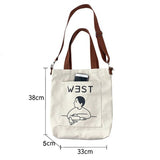 Ciing New Style Messenger Bag Female Canvas Ins Cute Large Capacity Student Cloth School Bag Female Messenger Shopping Bag