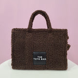 Winter Luxury Plush Shoulder Bags for Women Shopper Faux Fur Ladies Top Handle Bag Large Female Tote Handbags Brand Designer