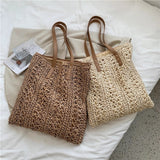 Ciing Weave Tote Bag Large Capacity Straw Weaving Shoulder Bags for Women Summer Branded Design Beach Handbags Lady Purses