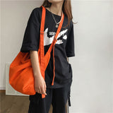 Ciing Fashion Versatile Messenger Bag Women's Large Capacity Retro Canvas Bag Students' Bag Simplicity Tote Bag
