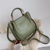 Ciing Alligator Pattern PU Leather Bucket Bags For Women Small Shoulder Messenger Bag Lady Fashion Handbags Luxury Totes