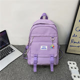 Ciing Trendy Girl Waterproof Travel Backpack Fashion Panelled Nylon Women Backpack Student Shoulder Bag Korean Style Schoolbag Bookbag
