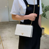 Ciing Chain Women Crossbody Bags Casual High Quality PU Leather Shoulder Bag Female Diamond Lattice Designe Handbag