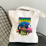 Ciing Mushroom Shoulder Bag Canvas Bag Harajuku Shopper Bag Fashion Casual Summer Shoulder Bags Tote Shopper Bag Border Collie