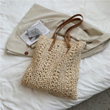 Ciing Weave Tote Bag Large Capacity Straw Weaving Shoulder Bags for Women Summer Branded Design Beach Handbags Lady Purses