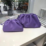 Ciing Designer bag day clutch genuine leather party purse bag women large big dumplings ruched pillow bag Trend pouch Cloud Bags