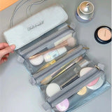 Ciing Travel Cosmetic Bag Women Mesh Make Up Box Bags Beautician Necessarie Toiletry Makeup Brushes Lipstick Storage Organizer