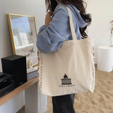 Ciing New Design Women Canvas Shoulder Bag Alice in Wonderland Shopping Bags Students Book Bag Cotton Cloth Handbags Tote for Girls