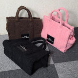 Winter Luxury Plush Shoulder Bags for Women Shopper Faux Fur Ladies Top Handle Bag Large Female Tote Handbags Brand Designer