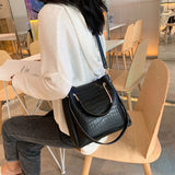 Ciing Alligator Pattern PU Leather Bucket Bags For Women Small Shoulder Messenger Bag Lady Fashion Handbags Luxury Totes