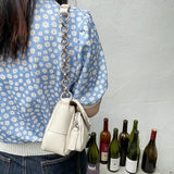 Ciing Retro Women's Chain Small Shoulder Bag Solid Color PU Leather Ladies Underarm Bags Fashion Female Armpit Bag Tote Purse Handbags