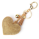 Ciing Korean Creative Peach Heart Diamond Leather Keychain Fashion Tassel Keychain Bag Charm Keyring Luxury Bag Pendant Accessories