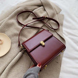Ciing Simple Style Vintage Leather Crossbody Bags For Women Lock Luxury Shoulder Simple Bag Female Travel Handbags And Purses