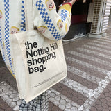 Ciing Women Canvas Shopping Bag Notting Hill Books Bag Female Cotton Cloth Shoulder Bag Eco Handbag Tote Reusable Grocery Shopper Bags