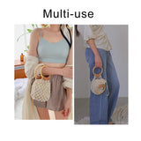 Ciing Summer Women Rattan Weave Travel Shoulder Bag Luxury Designer Female Solid Color Crossbody Bags Lady Travel Beach Handbags