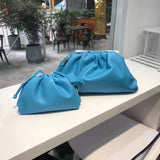 Ciing Designer bag day clutch genuine leather party purse bag women large big dumplings ruched pillow bag Trend pouch Cloud Bags