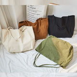 Ciing Women Big Canvas Shopping Bag Reusable Soild Extra Large Tote Grocery Bag Eco Environmental Shopper Shoulder Bags For Young Girl