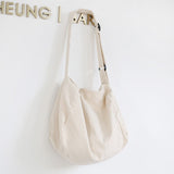 Ciing Women Canvas Shoulder Bag Casual Cotton Cloth Crossbody Bags Solid Zipper Handbag Shopping Bag Tote Student Eco Simple Book Bags