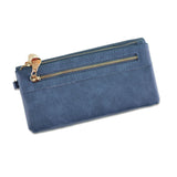 Ciing Women Matte PU Leather Long Wallet Vintage Solid Coin Purse Luxury Double Zipper Clutch Bag Ladies Phone ID Credit Card Holder
