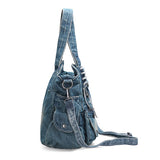 Fashion Women Bag Vintage Casual Denim Handbag Lady Large Capacity Jeans Tote Weave tape Creative Shoulder Messenger Bag