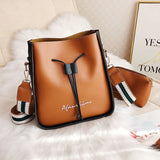 Ciing Fashion Bucket Women Shoulder Bag Drawstring High Quality Crossbody Bag Female Messenger Bags Ladies Synthetic Leather