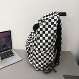 Ciing Fashion Girls Plaid Backpack Waterproof Leisure Shoulder Bag Women Laptop Mochila Bookbag Travel Rucksack for Female
