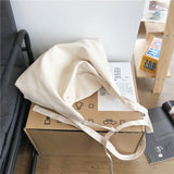 Ciing Fashion Versatile Messenger Bag Women's Large Capacity Retro Canvas Bag Students' Bag Simplicity Tote Bag