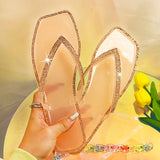 Ciing Women's Sandals Summer Shoes for Women Transparent Slippers Crystal diamond Women flip flop Ladies Slides Open Toe Shoes