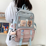 Ciing Fashion Women Backpack Kawaii Canvas Leisure Travel Bag Rucksack Bookbag for Teenager Girl Schoolbag Laptop Mochila