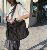 Ciing Women's School Messenger Bags For Women Shoulder Ladies Designer Handbag Solid Large Capacity Casual Canvas Shoulder Female Bags